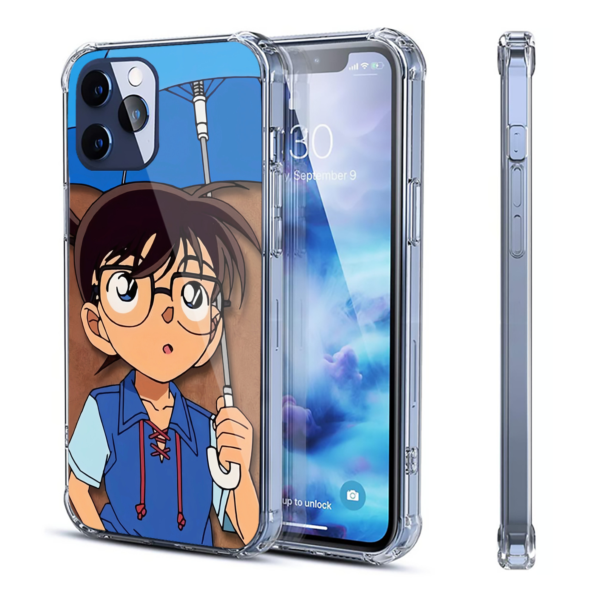 （画像用） 名探偵コナン Detective Conan 【iPhone 12シリーズ対応】透明スマホケース（クリアソフトケース）